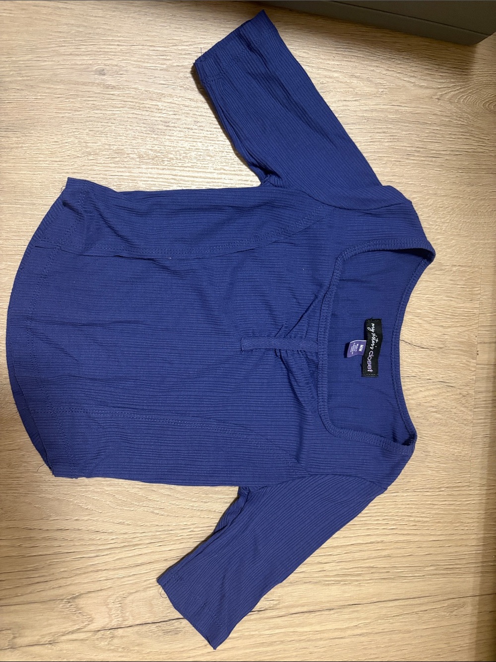 Women’s Navy Ribbed Scoop Neck Sweater